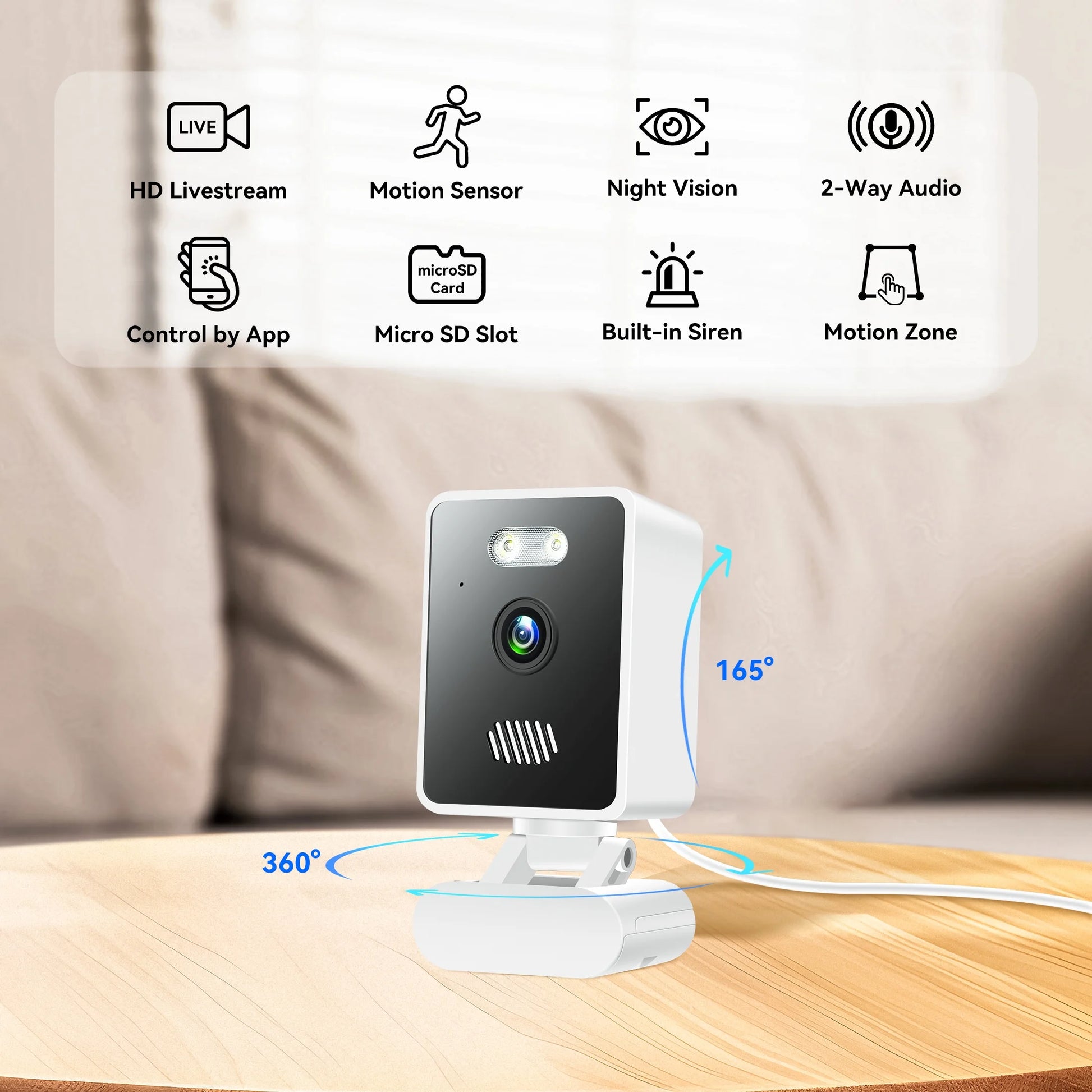 Indoor Security Camera 1080P Home Smart Camera with Wireless 2.4Ghz Wifi Monitor for Baby/Nanny/Pet/Dog (2 Pack)