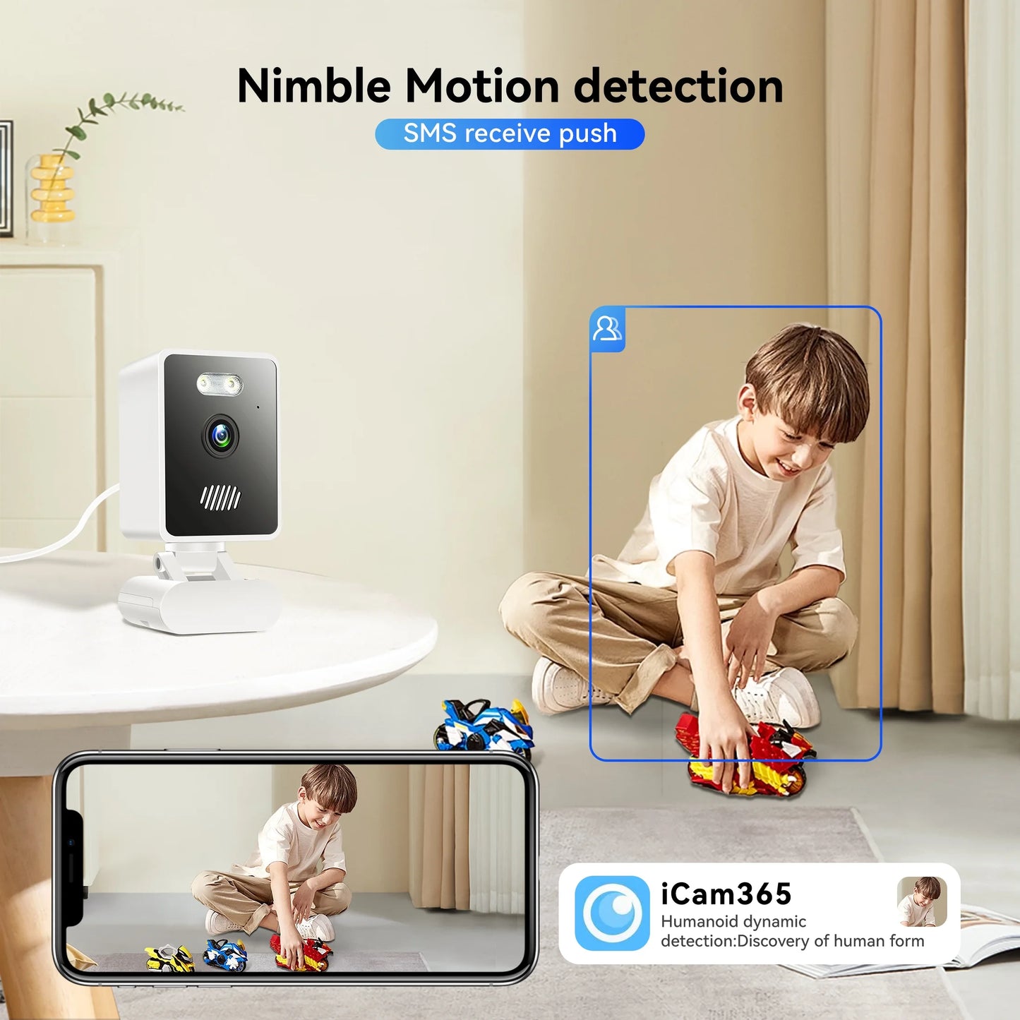 Indoor Security Camera 1080P Home Smart Camera with Wireless 2.4Ghz Wifi Monitor for Baby/Nanny/Pet/Dog (2 Pack)